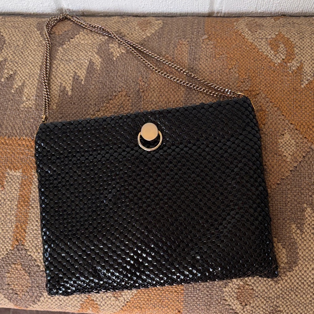 Black vintage handbag Liquid Metal mesh